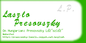 laszlo presovszky business card